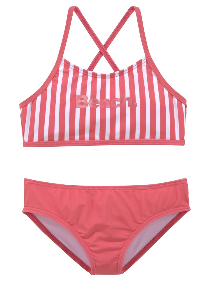 Bench Bustier-Bikini in koralle gestreift günstig kaufen