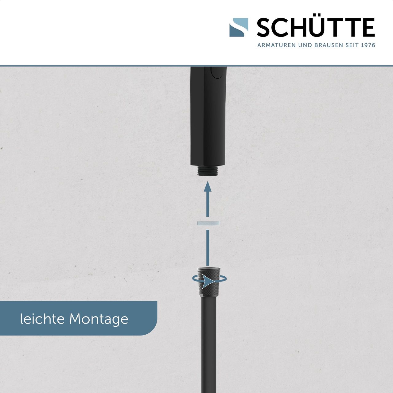 Schütte Handbrause SAMOA RAIN, Duschbrause mit 3 Strahlarten Schwarz matt