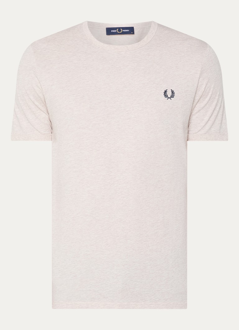 Fred Perry Ringer T-krekls ar viršu rakstu un izšuvumu no logotipa