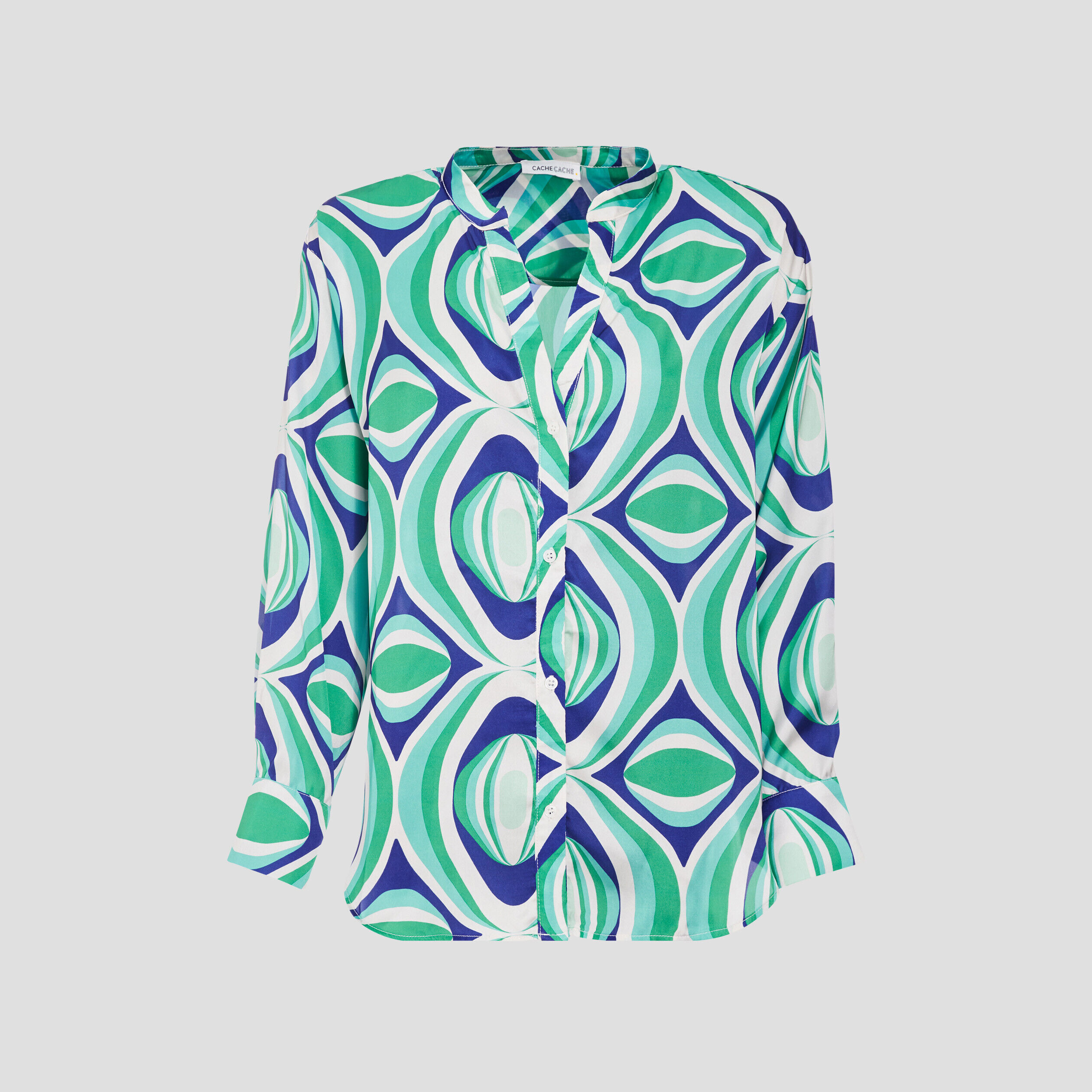 Chemise manches longues vert femme | Cache Cache