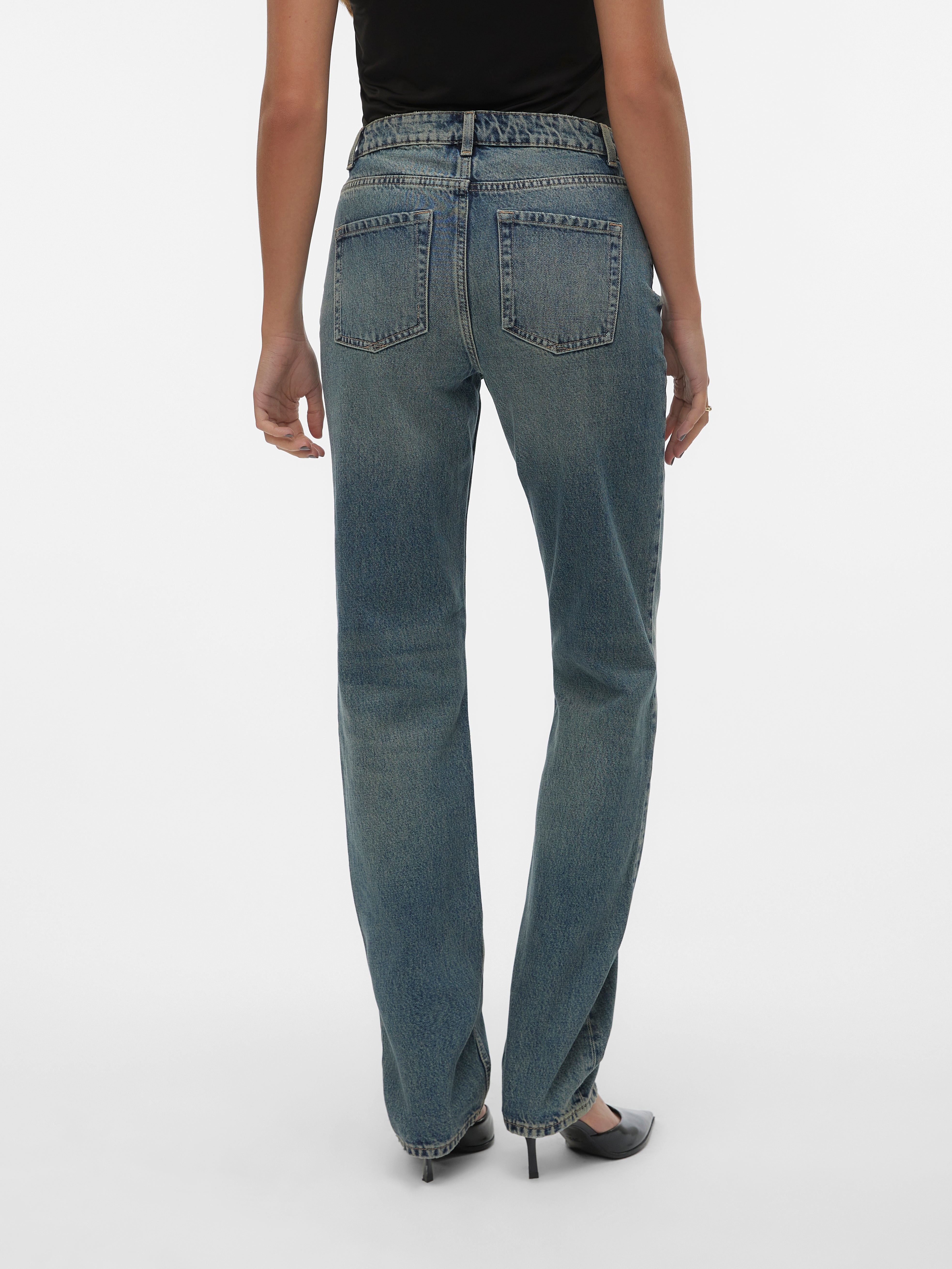 VMHAILEY Hohe Taille Gerade geschnitten Jeans