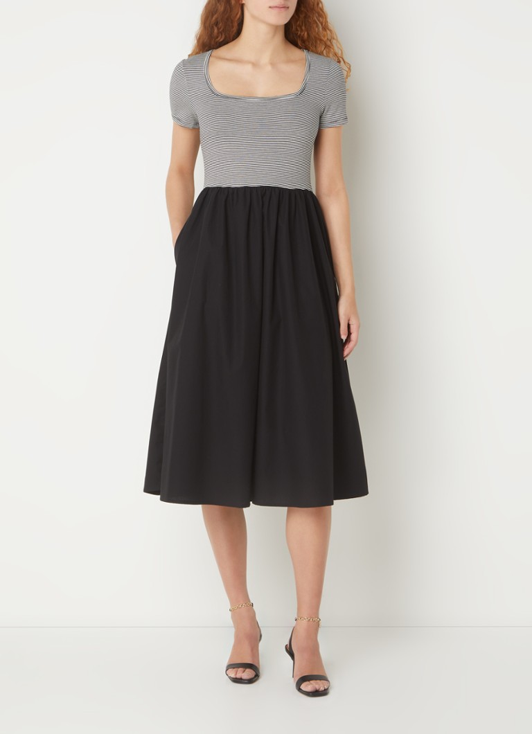 Vestido midi Serina de LKBennett, a rayas y con bolsillos laterales.