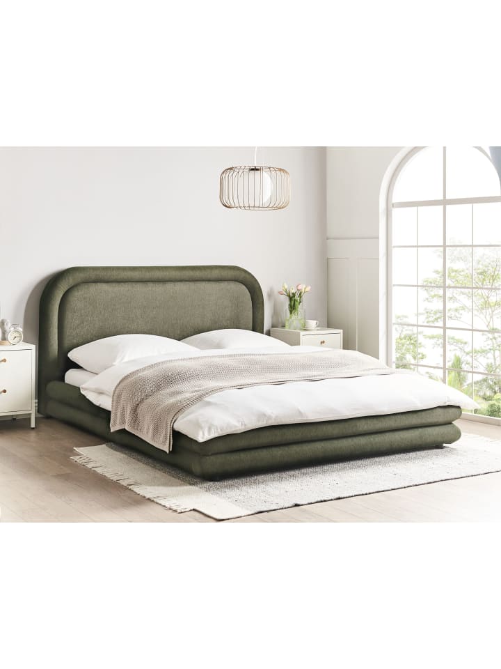 Beliani Doppelbett LAVARDENS in Grün/Schwarz - (W) 181 x (H) 107 x (L) 222 cm günstig kaufen onesize