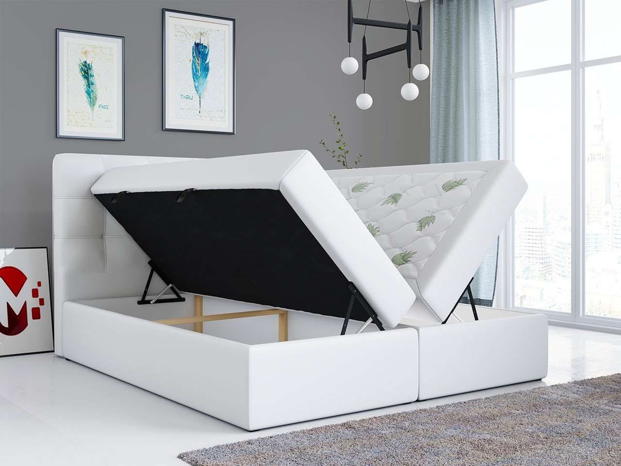 MKS MÖBEL Boxspringbett TOP 1, mit Bettkasten, Doppelbett mit Multipocket-Matratze und Topper