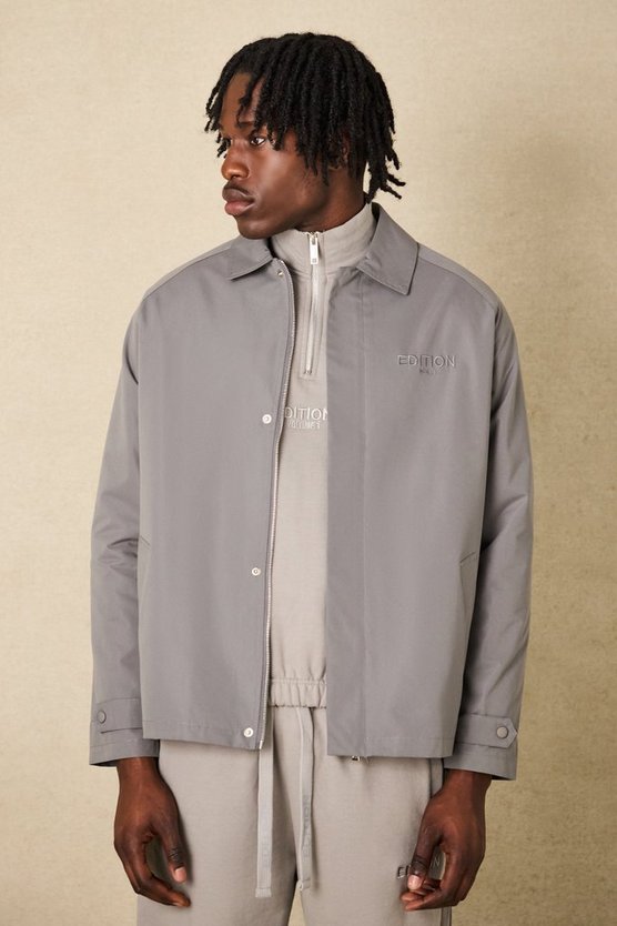 Bestickte Twill Coach-Jacke
