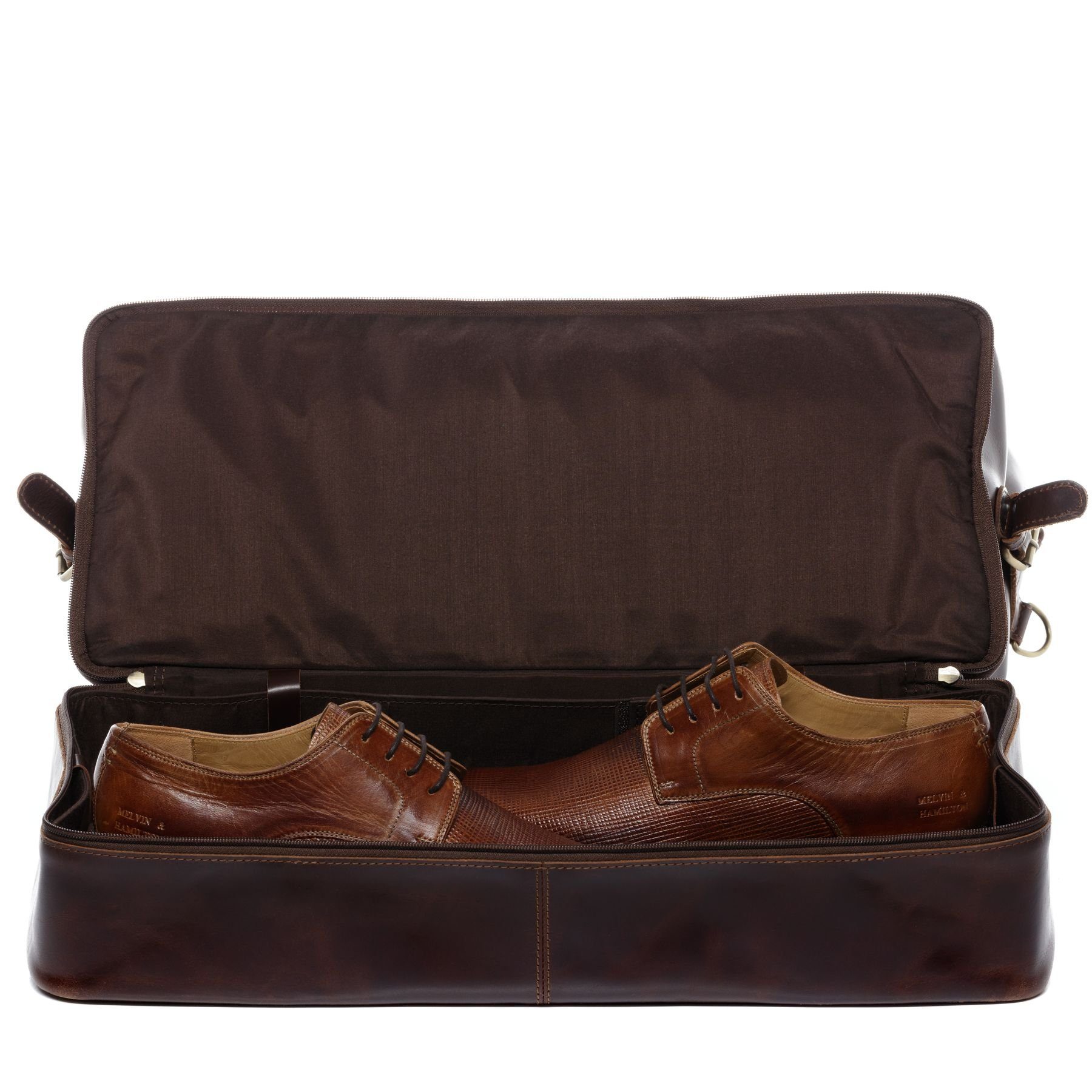 SID & VAIN Reisetasche Leder Weekender Unisex KINGSTON, Echtleder Reisegepäck für Damen & Herren, Sporttasche XL braun-cognac