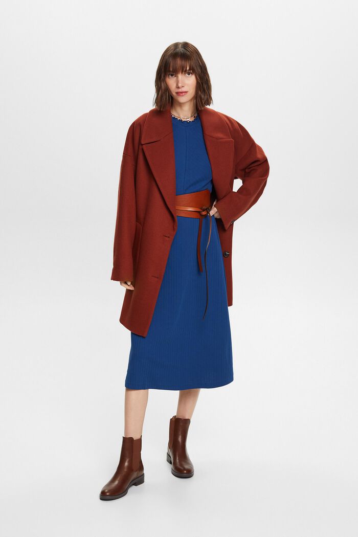 Midikleid aus geripptem Jersey