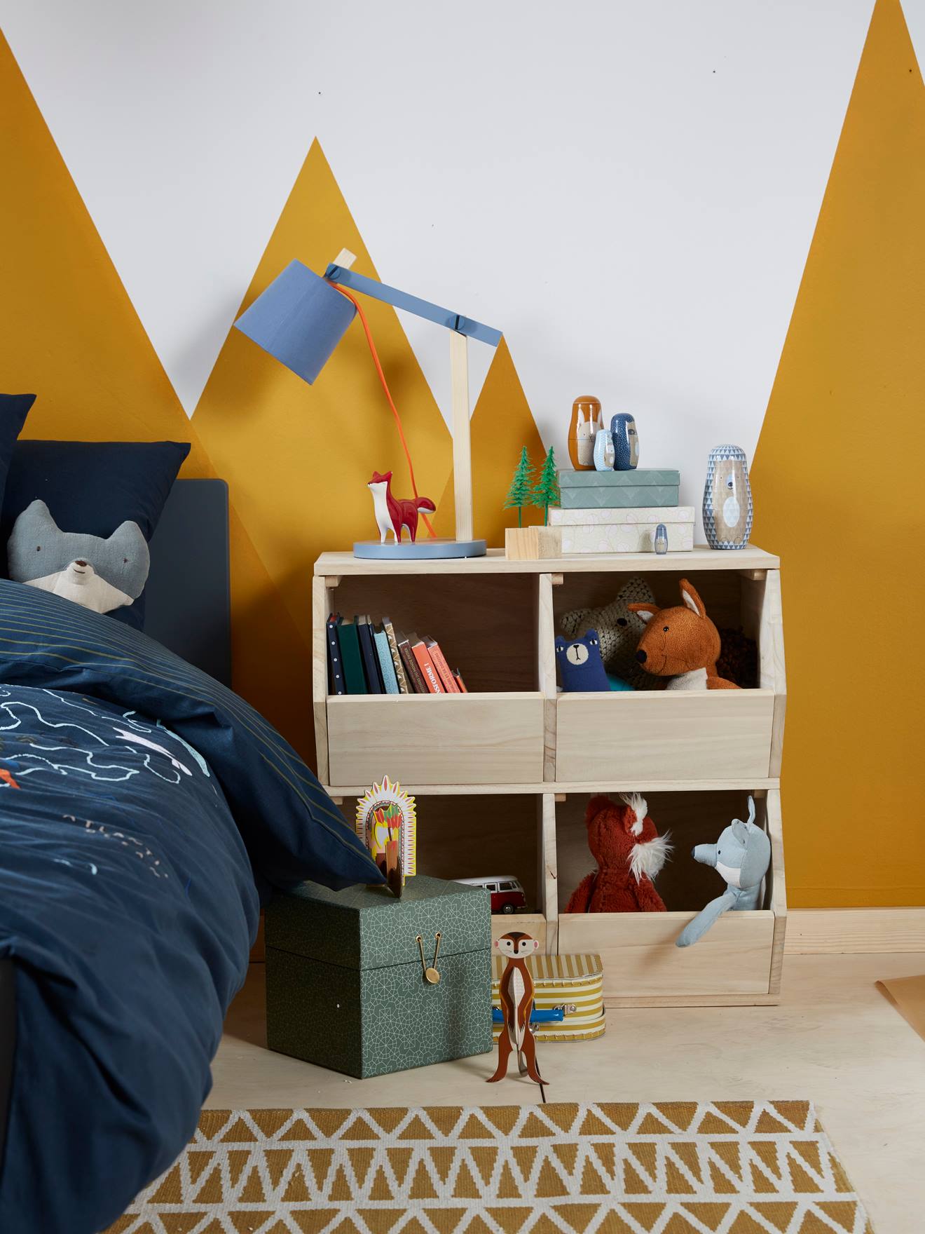 Vertbaudet Kinderzimmer Regal TOYS, 4 Fächer - natur