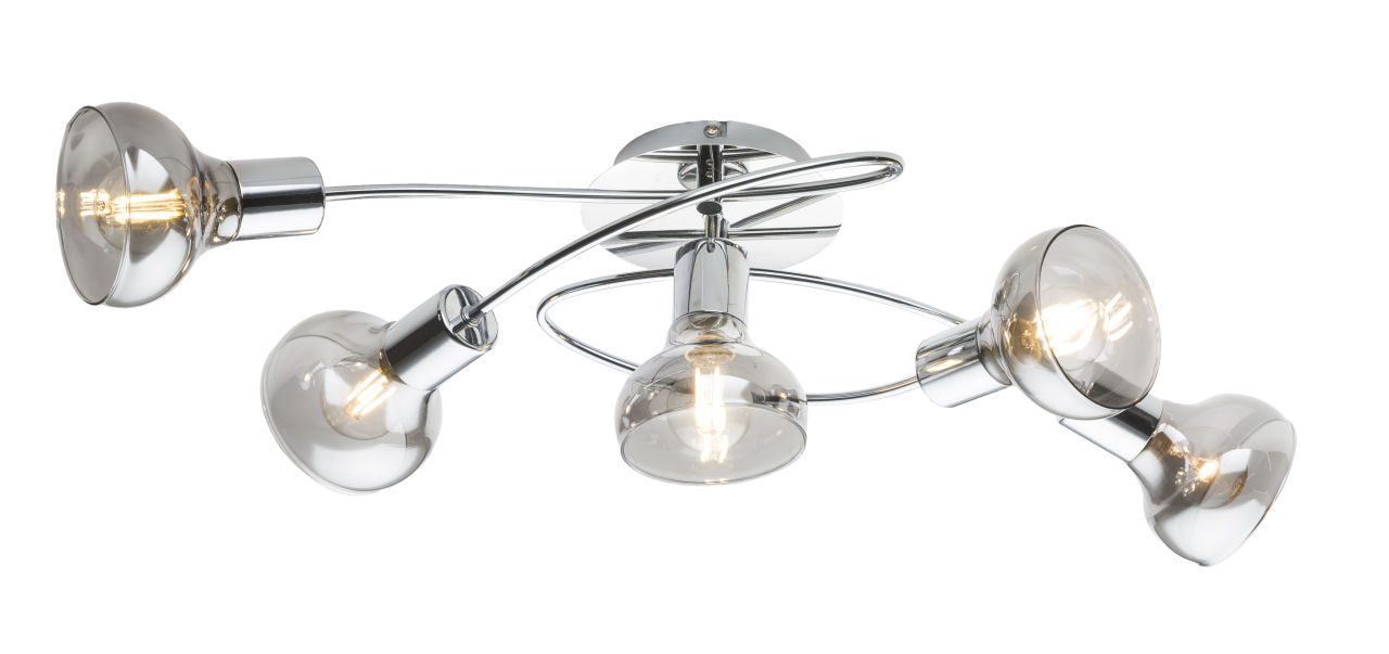 Globo Lighting - LOTHAR - Deckenleuchte Metall verchromt, 5x E14