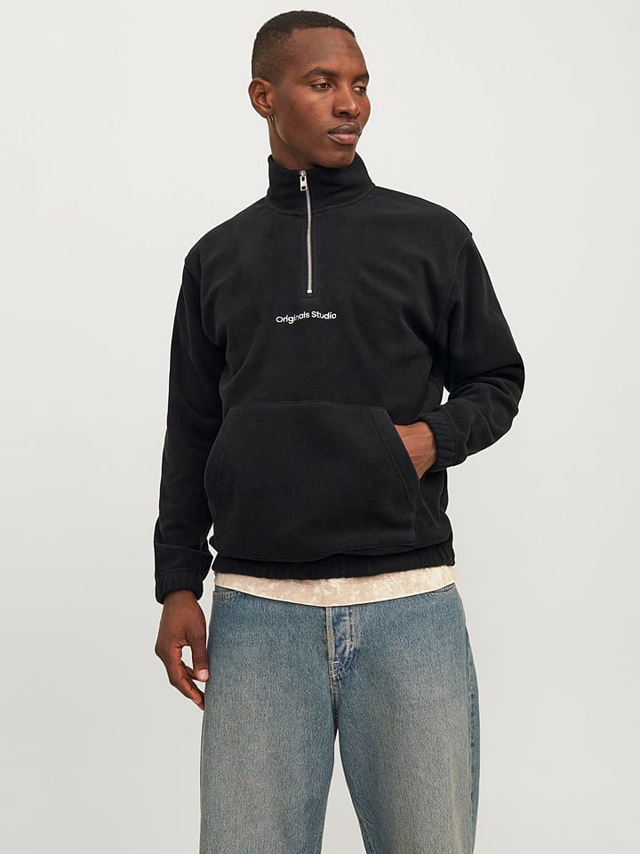 Jack & Jones Fleecepullover in Schwarz günstig kaufen