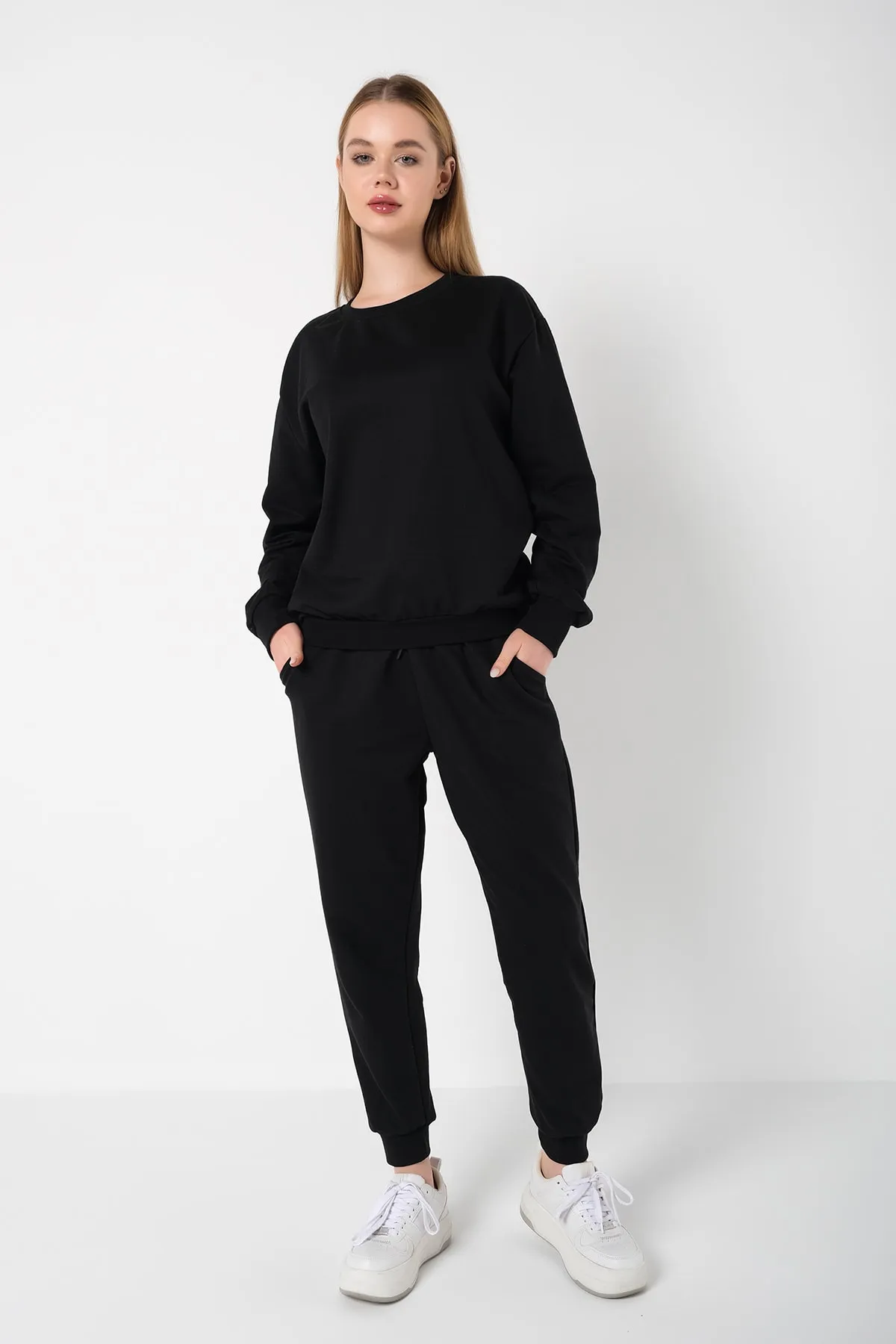 Know  Damen-Pyjama-Set aus schwarzer Baumwolle