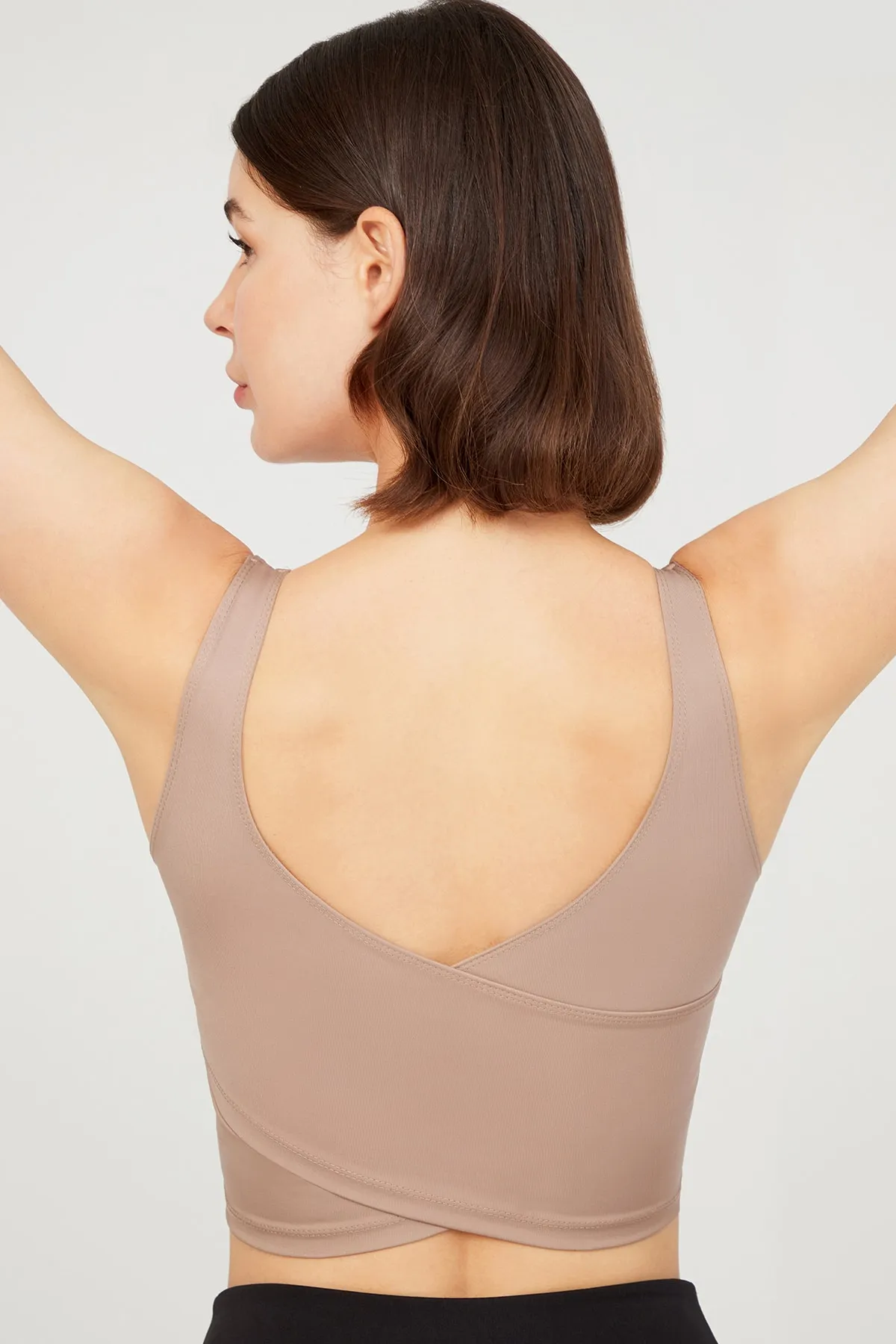LOS OJOS  Beige, leicht unterstützter Rücken, detailliertes, bedecktes Crop-Top, Bustier, kurz geschnitten