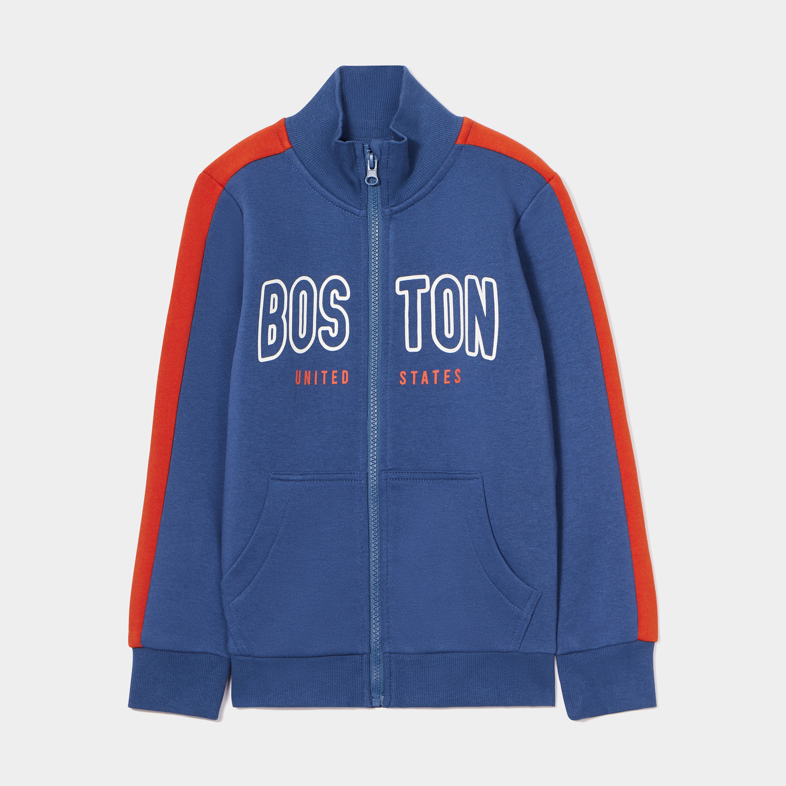 Sweat zippé col montant bleu foncé garçon | La Halle