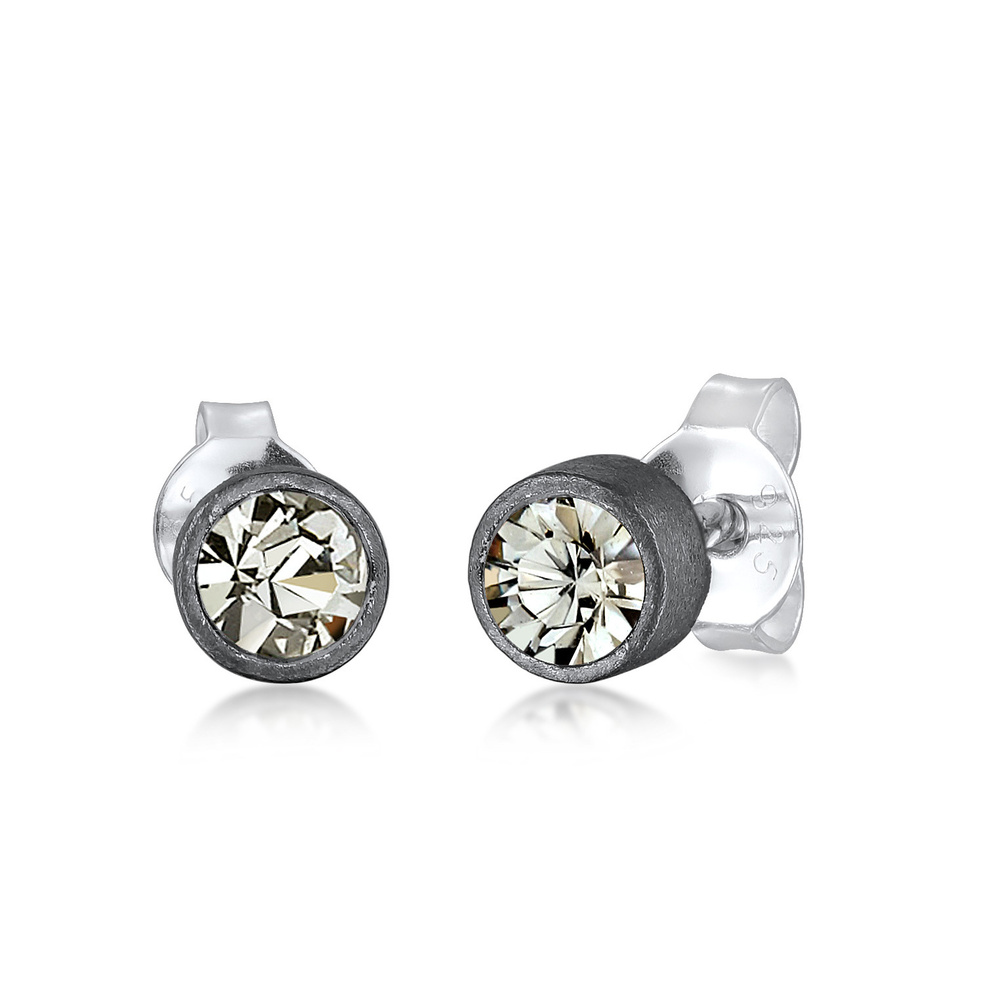 KUZZOI KUZZOI Boucles d'Oreilles Hommes clous d'oreilles ronds Modern Basique avec crist Boucles d'oreilles
