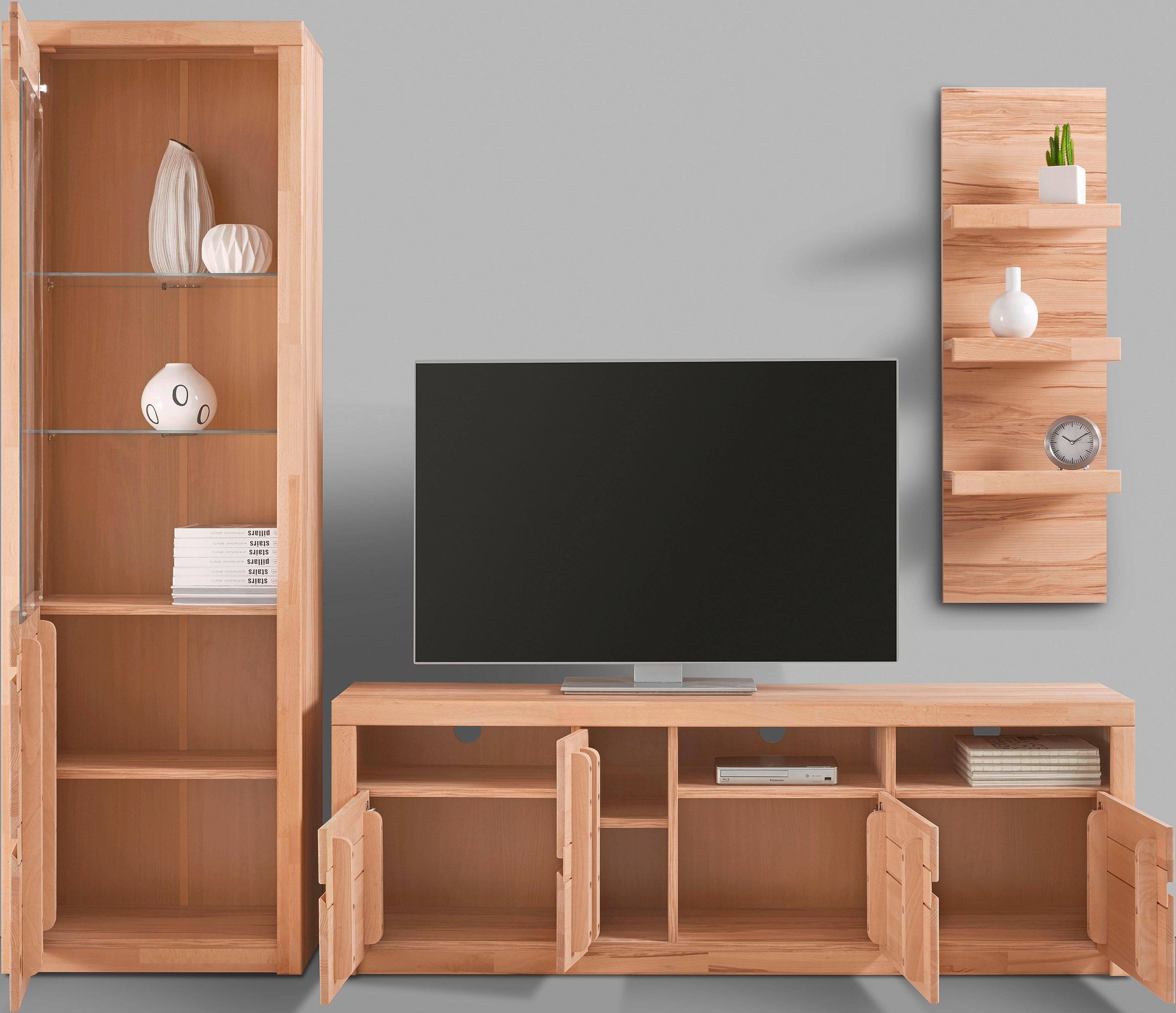 Woltra Wohnwand Silkeborg, (Set, 3-St), teilmassives Holz