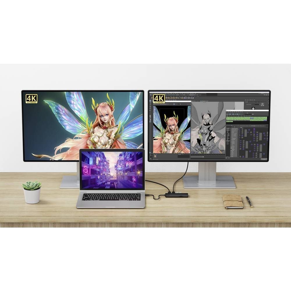Renkforce Laptop-Dockingstation 8K oder Dual 4K USB-C® Dockingstation mit, USB-C® Power Delivery
