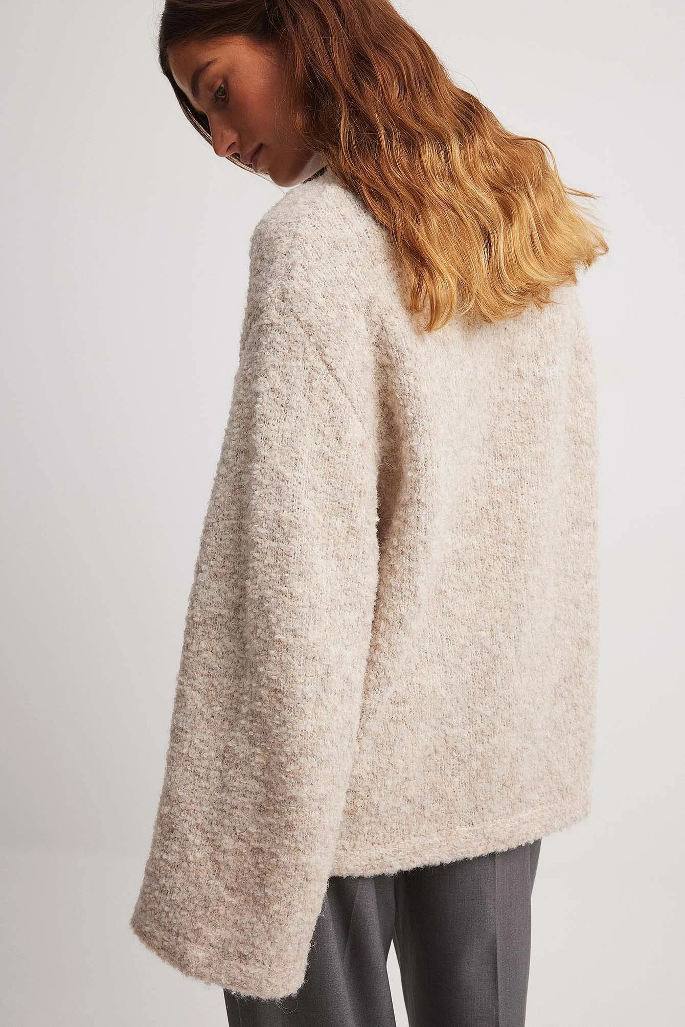 Oversize Strickpullover mit Rundhalsausschnitt