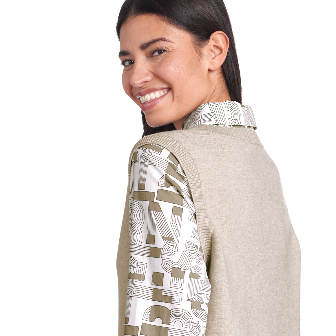 Damen Strickpullunder im Layer-Look