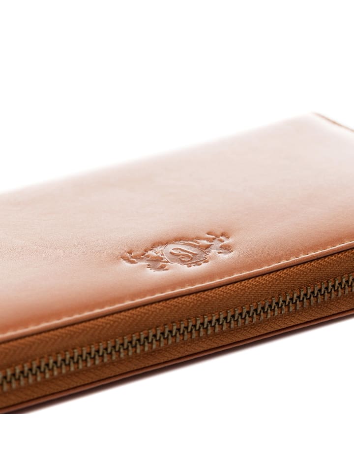 SID & VAIN Leder-Geldbörse echt Leder Geldbeutel Damen groß hell-tan in braun günstig kaufen onesize