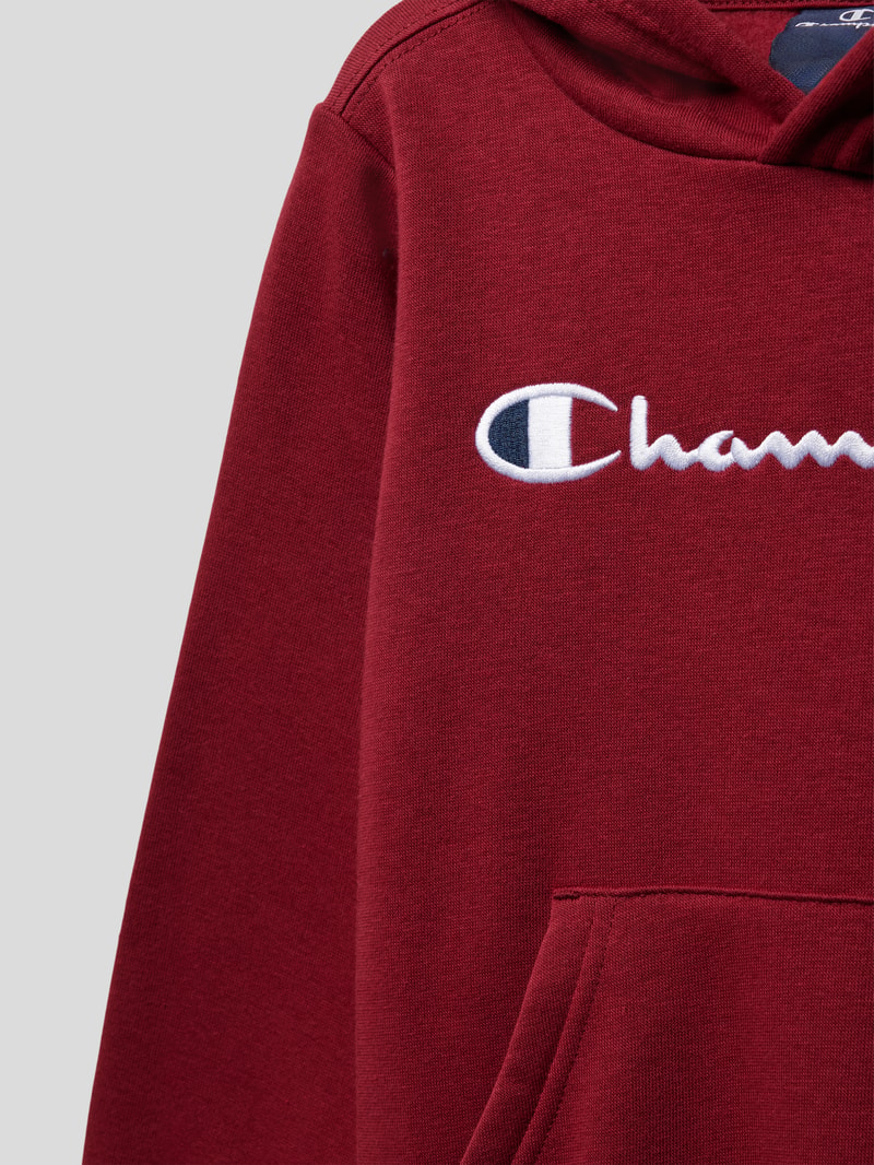 Hoodie mit Label-Stitching in rot
