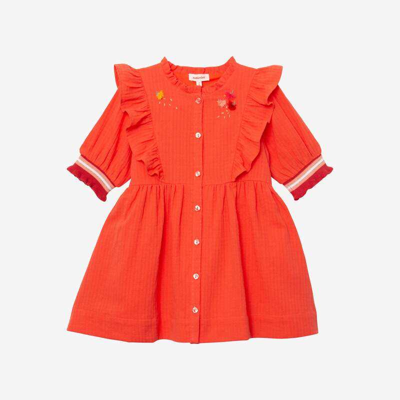 Robe bébé fille à volants orange Catimini