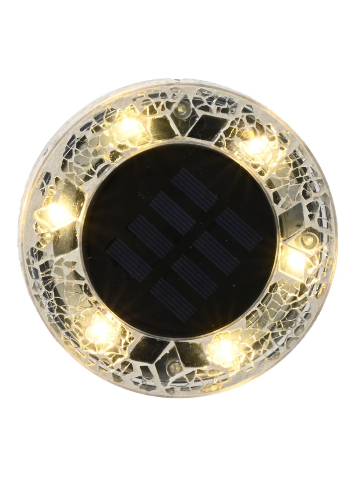 MARELIDA 8x LED Solar Bodenleuchte in Mosaikoptik Wegbeleuchtung H: 11,5cm in grau günstig kaufen onesize