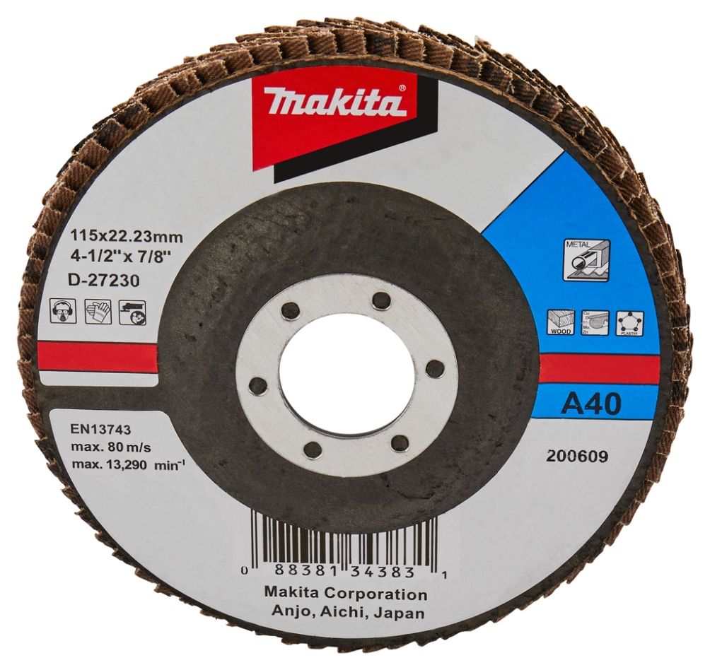 Makita Accessories D-27230 Flap Disc 115mm A40