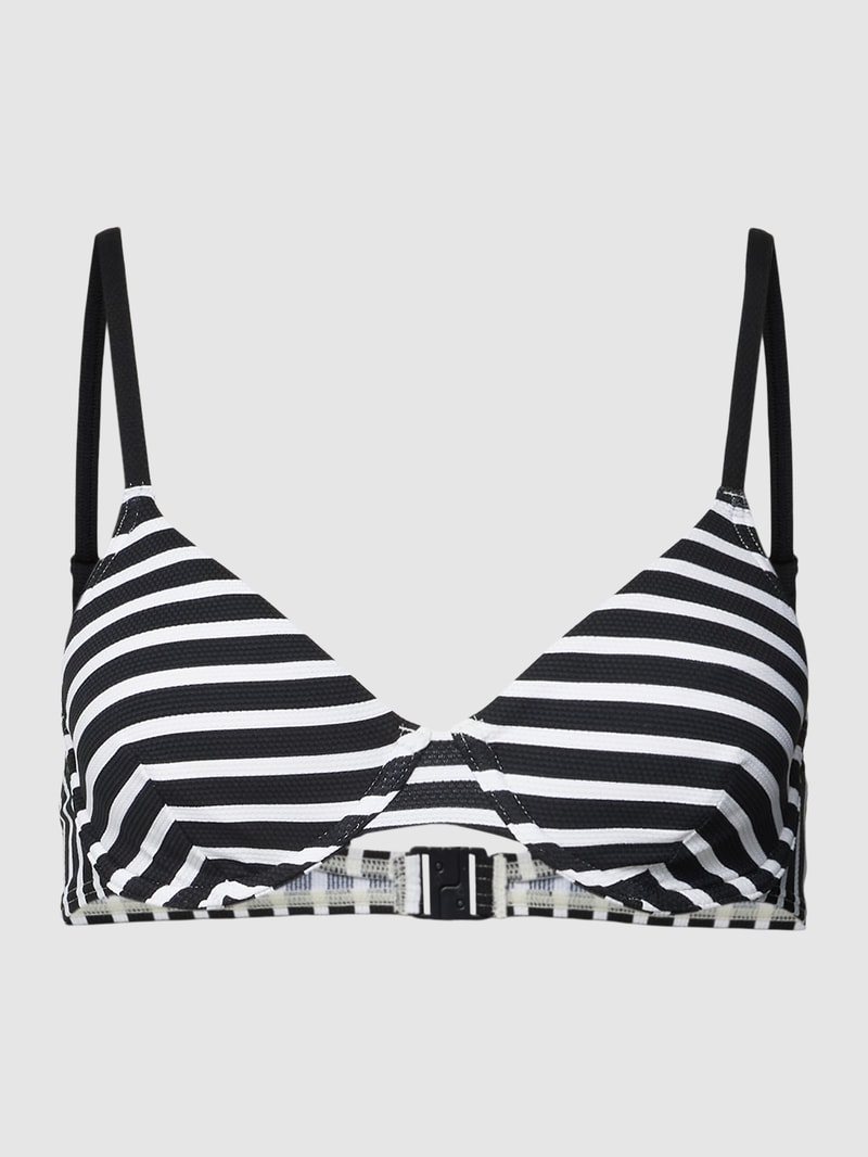 Bikini-Oberteil mit Streifenmuster Modell 'RCS pad. bra' in schwarz