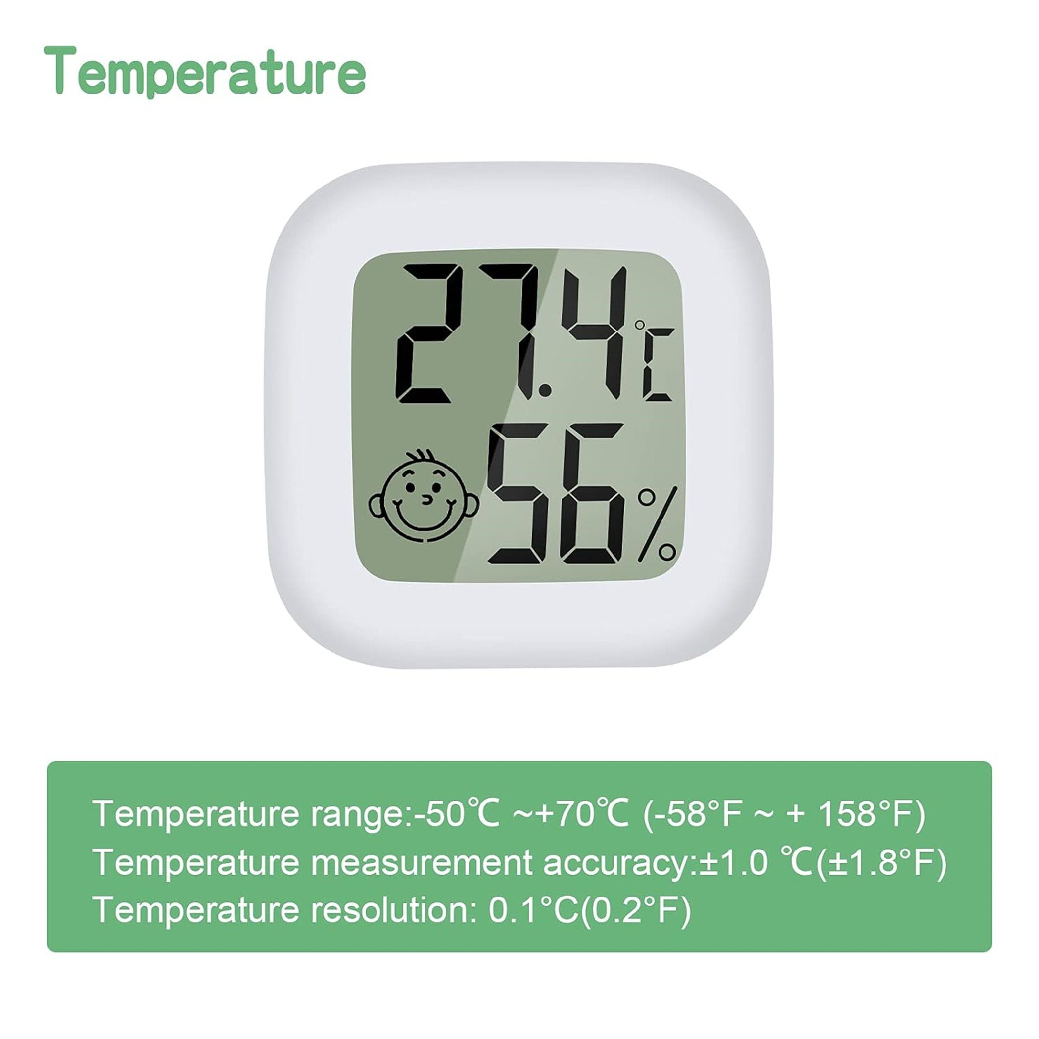 autolock Bodenthermometer 4 Stück luftfeuchtigkeitsmesser Thermometer Innen Mini LCD Digital