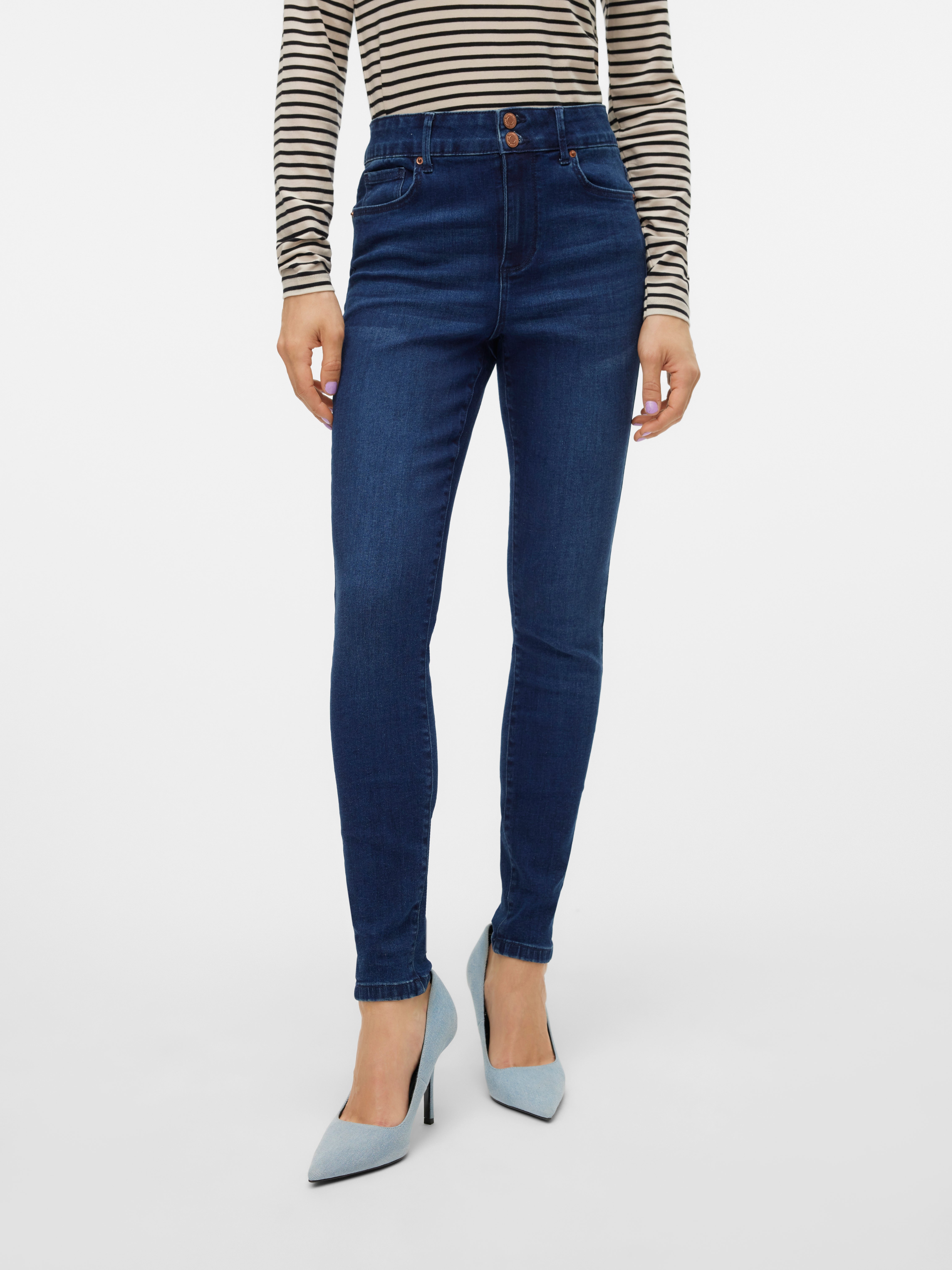 VMSOPHIA Hohe Taille Slim Fit Jeans