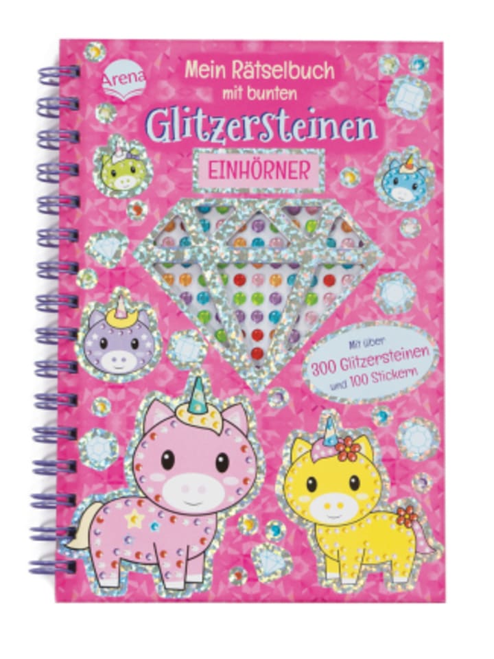 Arena Buch - Mein Rätselbuch mit bunten Glitzersteinen. Einhörner günstig kaufen onesize