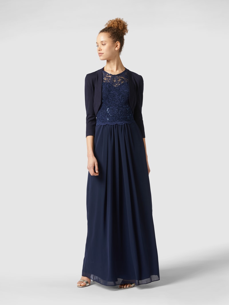 Cocktailjacke aus Feinstrick in marineblau meliert