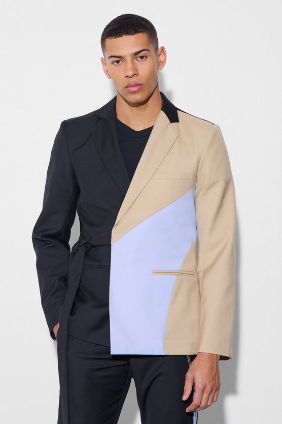 Slim-Fit Wickel-Anzugjacke