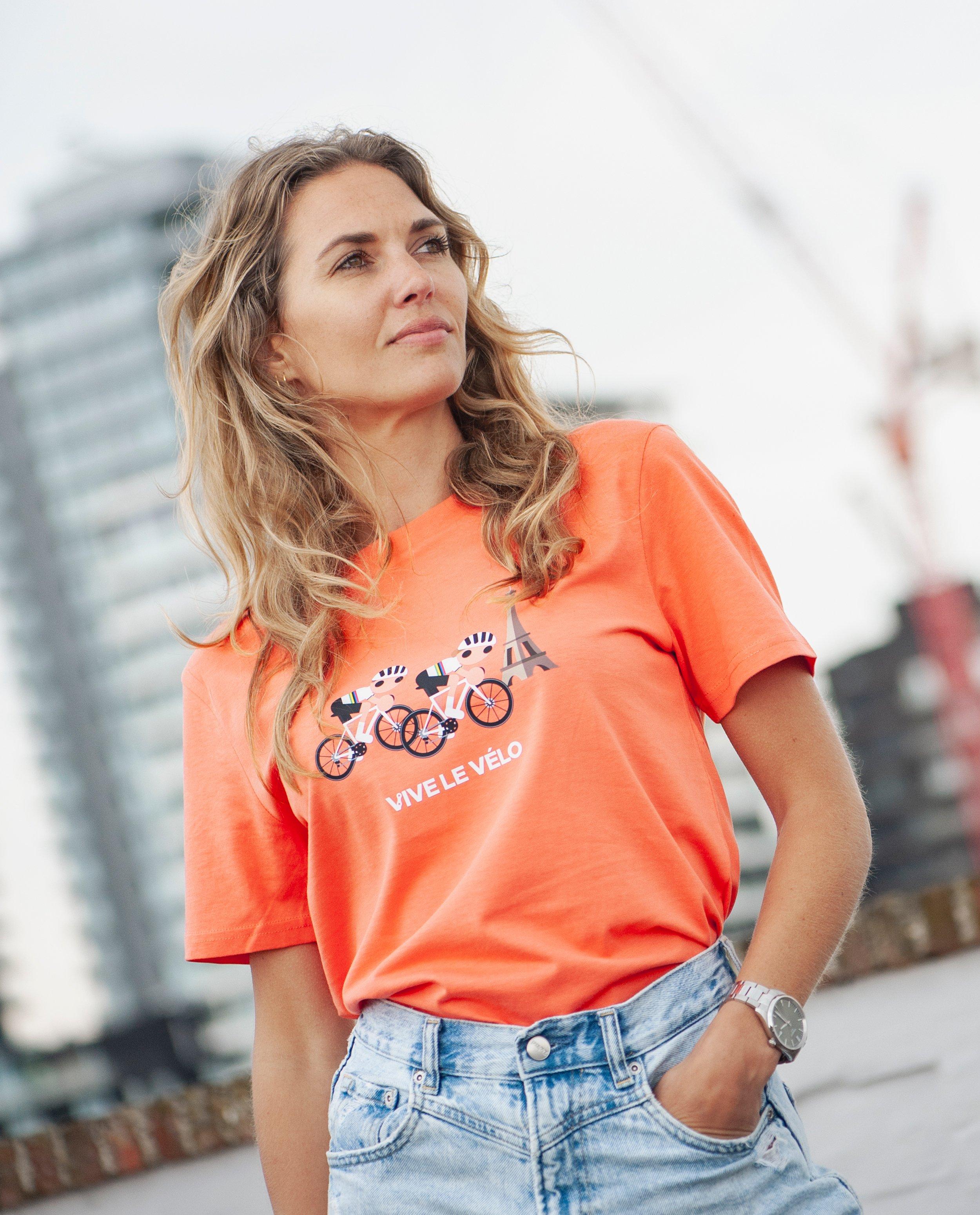 Éljen a kerékpározás! Mintás póló, S-XXL, piros