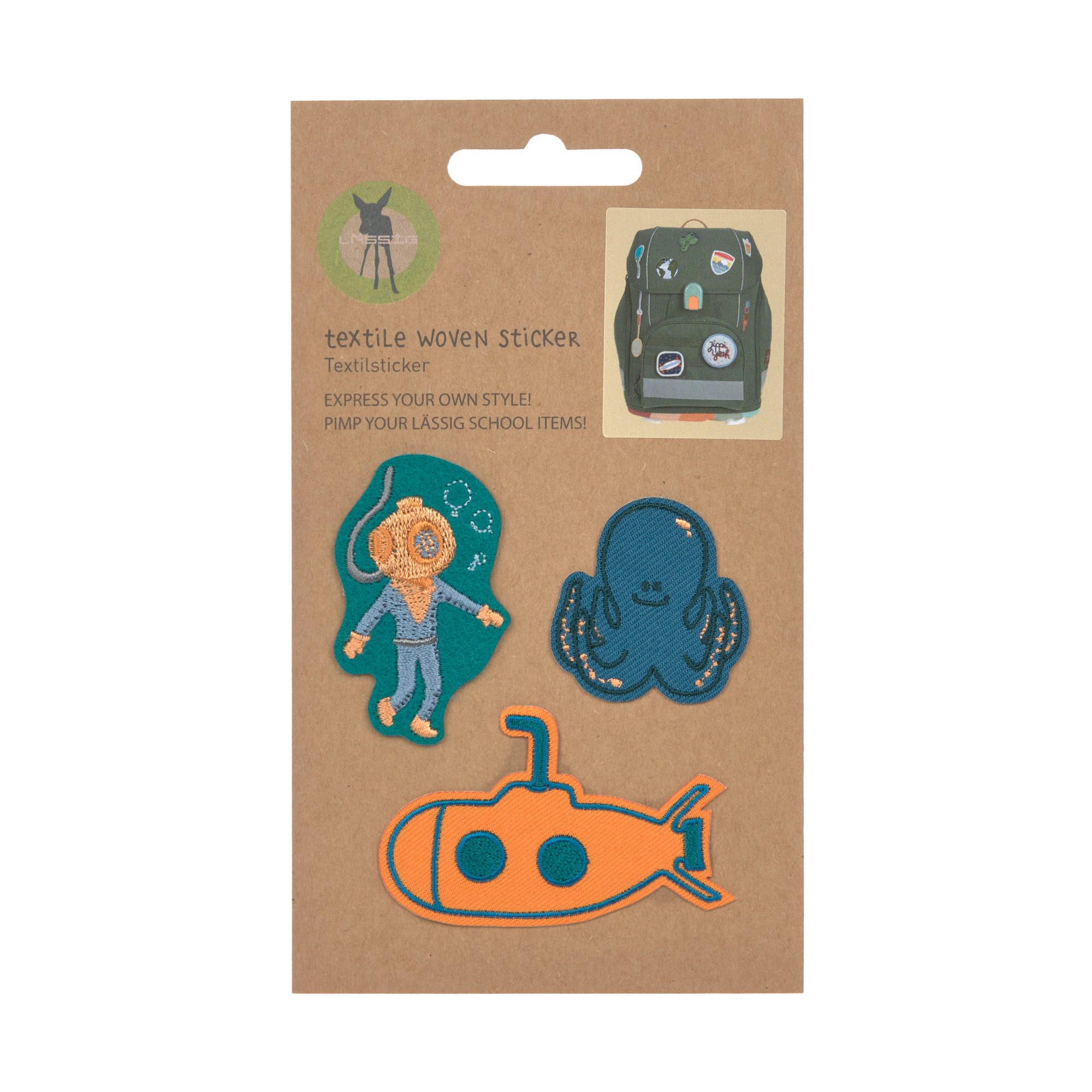 Textil-Sticker (3 Stk) - Stick on, Tiefsee