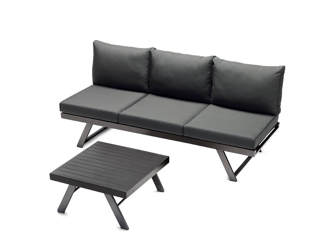 sieger EXKLUSIV Gartenlounge-Hocker Sieger Auckland Loungetisch/Hocker inkl. Kissen (1)