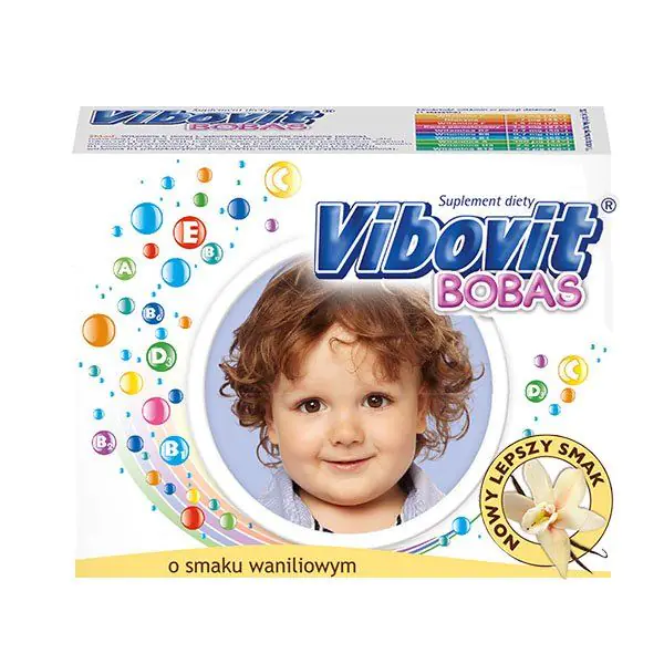 Vibovit Bobas, Vitaminsæt til børn i alderen 2 til 4 år, Vaniljesmag, Poser
