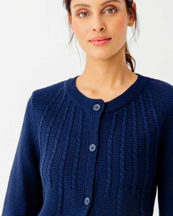 Cardigan maille fantaisie manches longues