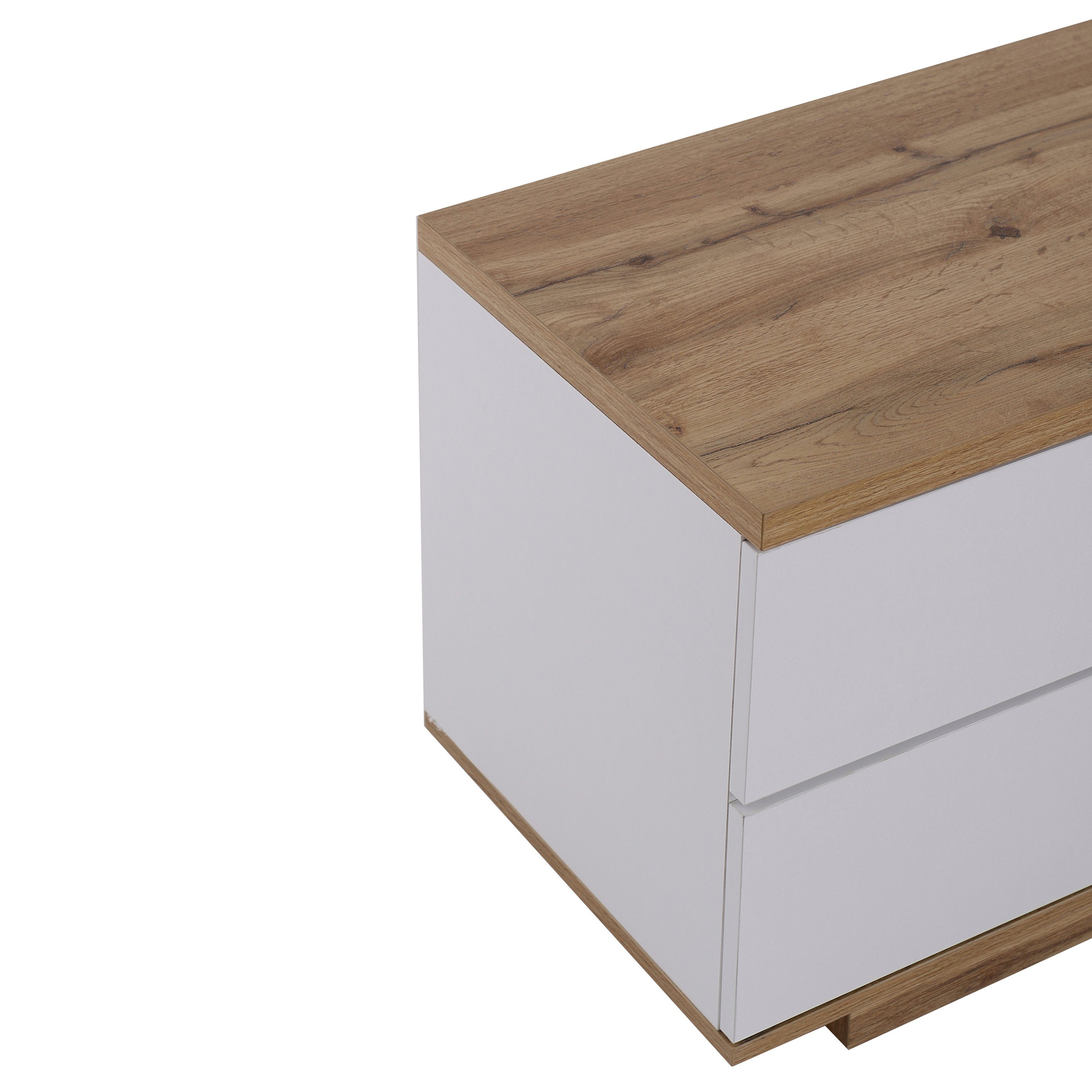 Merax Lowboard mit 5 Türen, Wildeiche TV Schrank, Fernsehtisch TV Board, Vintage Industrial, Breite 180cm