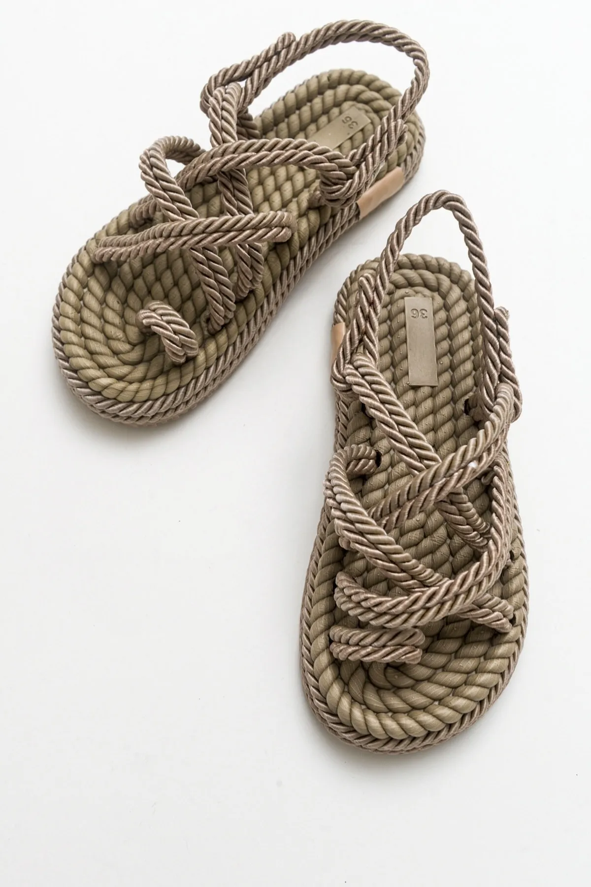 Luvi  Ip Dunkelbeige Damensandalen