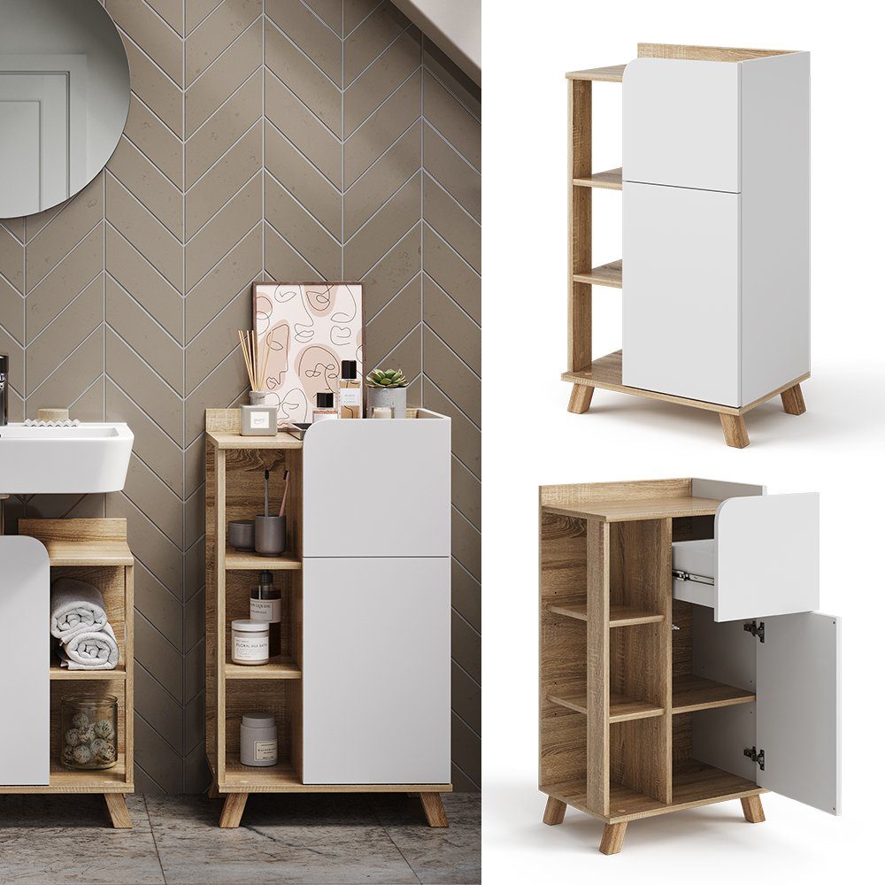 Vicco Badkommode Unterschrank Karen Sonoma Weiß