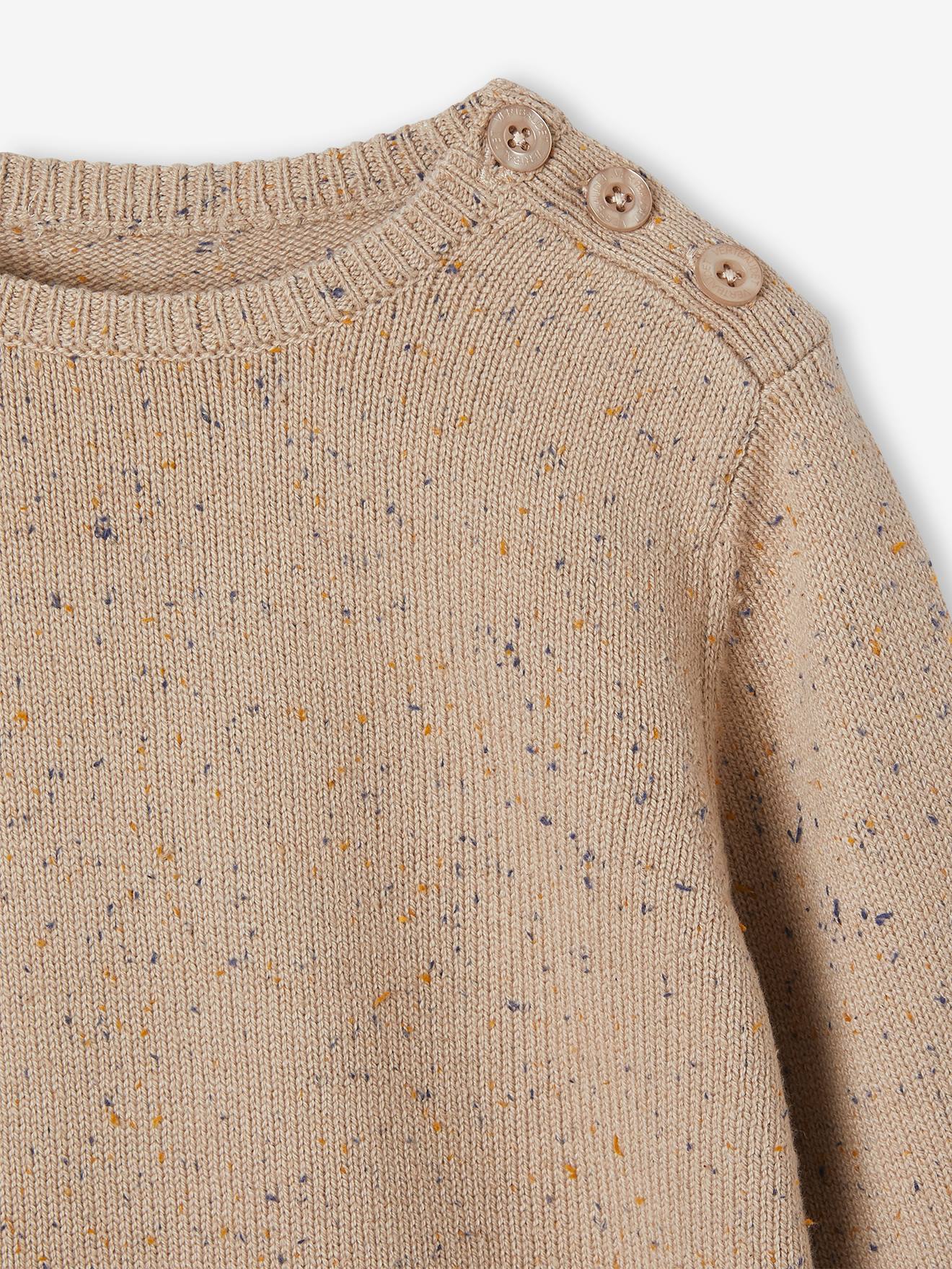 Pull maille moulinée garçon sable