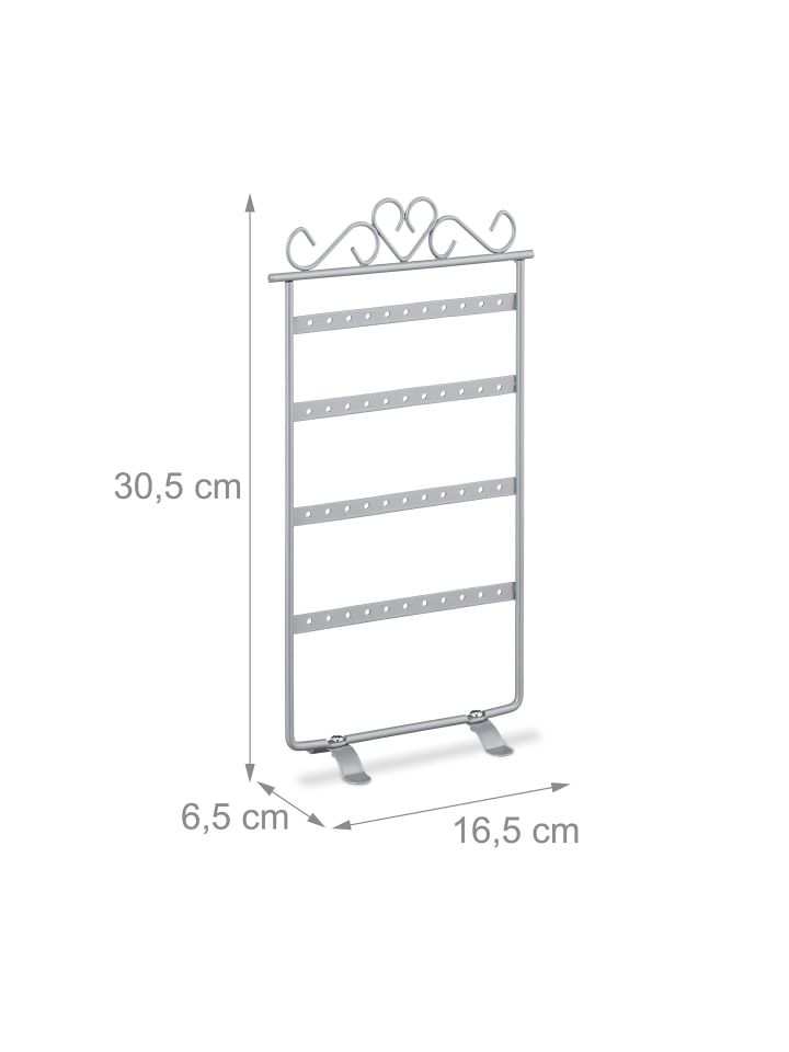 relaxdays Ohrringhalter in Silber - (B)16,5 x (H)30,5 x (T)6,5 cm günstig kaufen onesize
