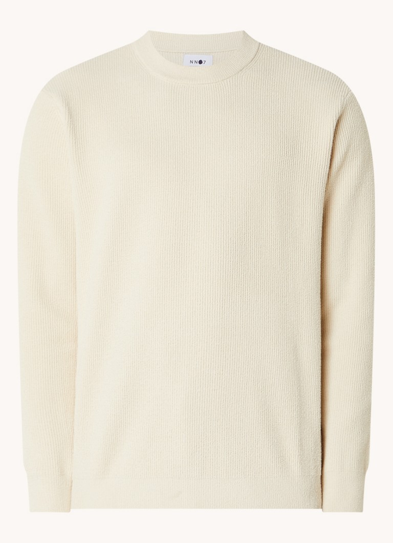 NN.07 Fine-knit sweater in wool blend with ribbed structure