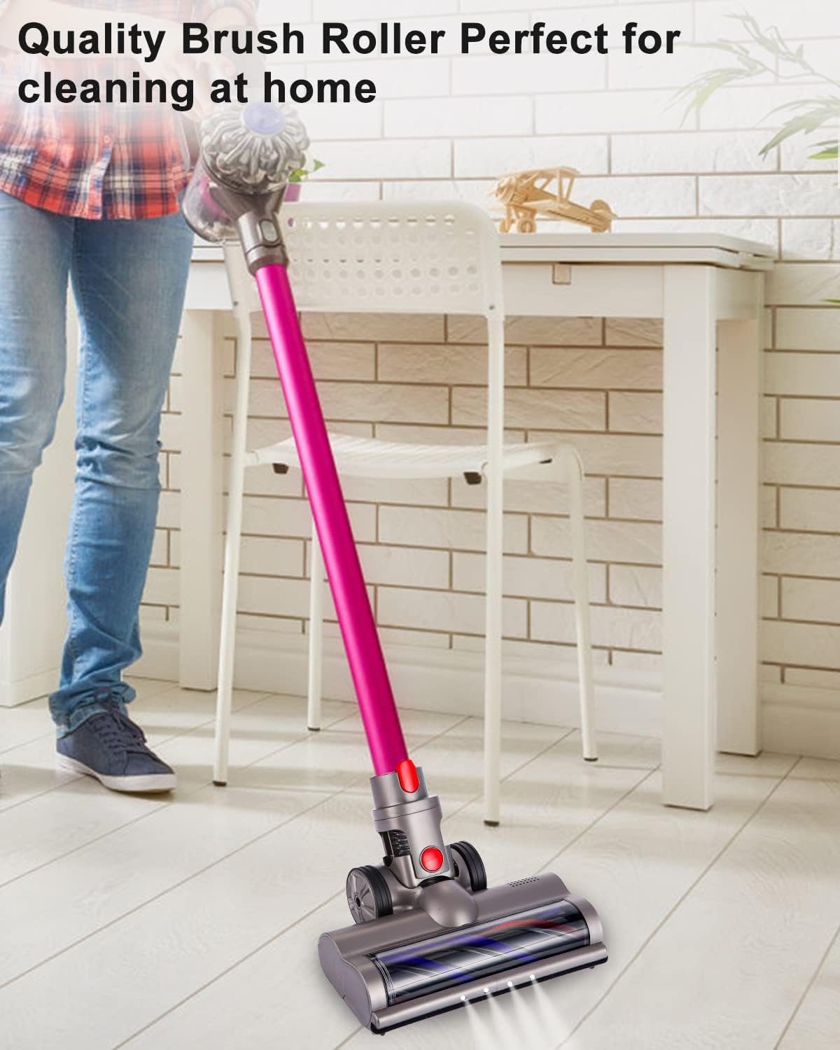 megadot Staubsaugerdüsen-Set Bürste Zubehör Staubsauger Ersatz mit Extras Rollpinsel, Zubehör für Kompatibel mit Dyson V7 V8 V10 V11 V15, (2-tlg)