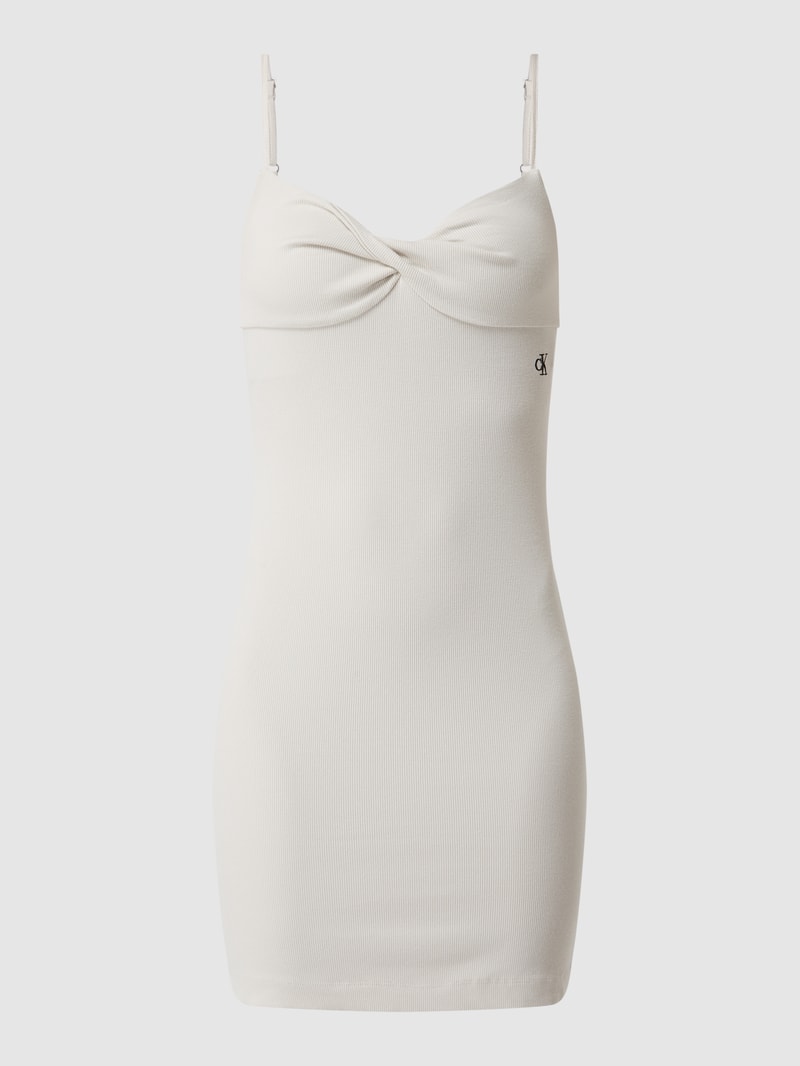 Minikleid mit Rippenstruktur  in offwhite