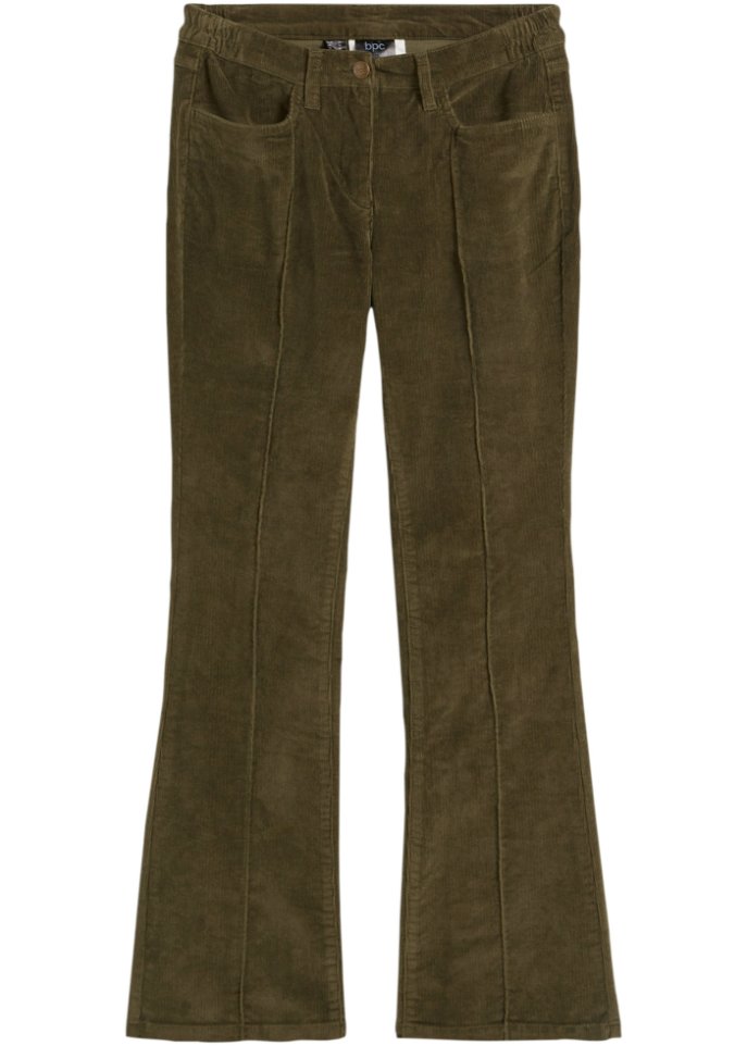 Bootcut-Stretch-Cordhose mit Biesen und Bequembund