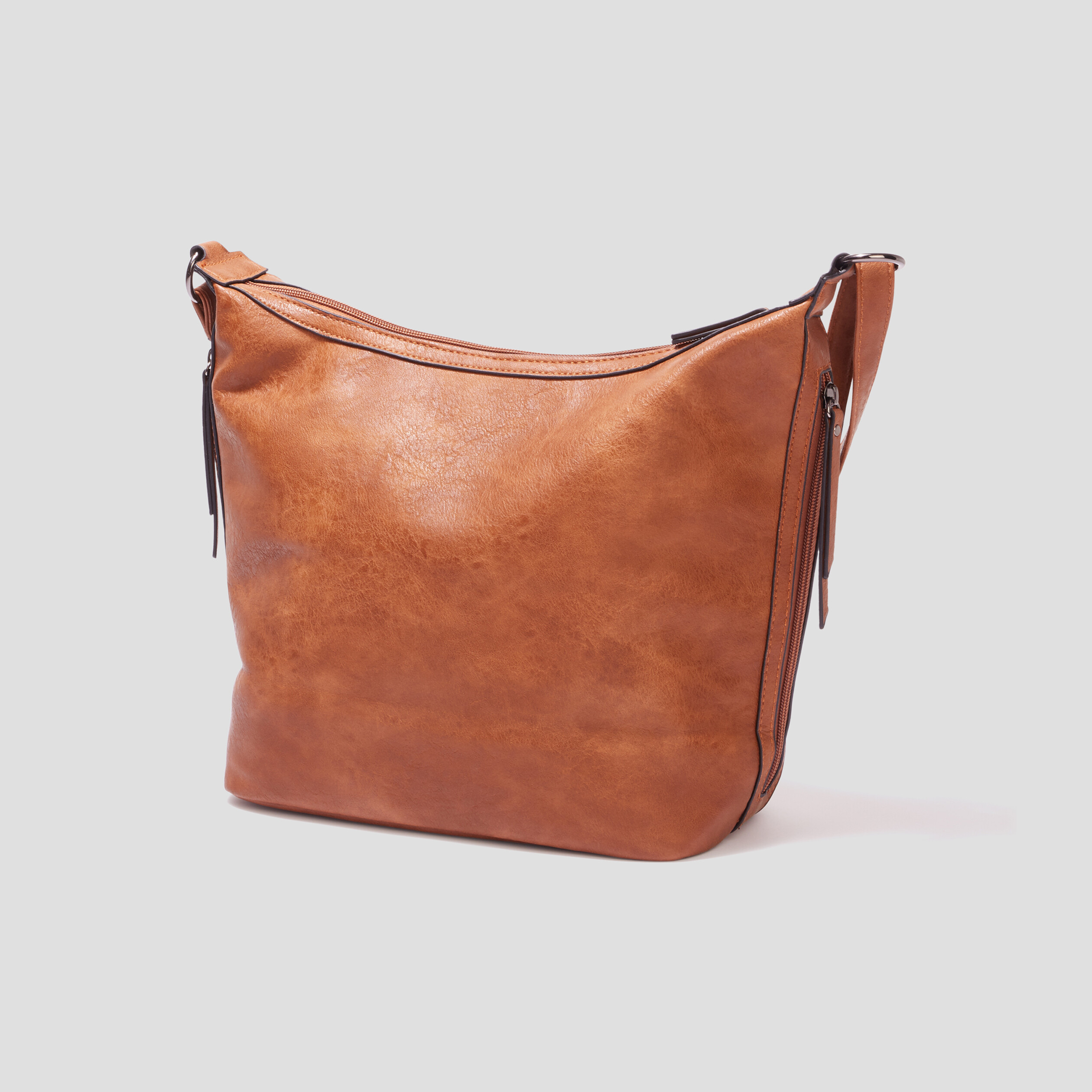 Sac seau avec perforations marron cognac femme | La Halle