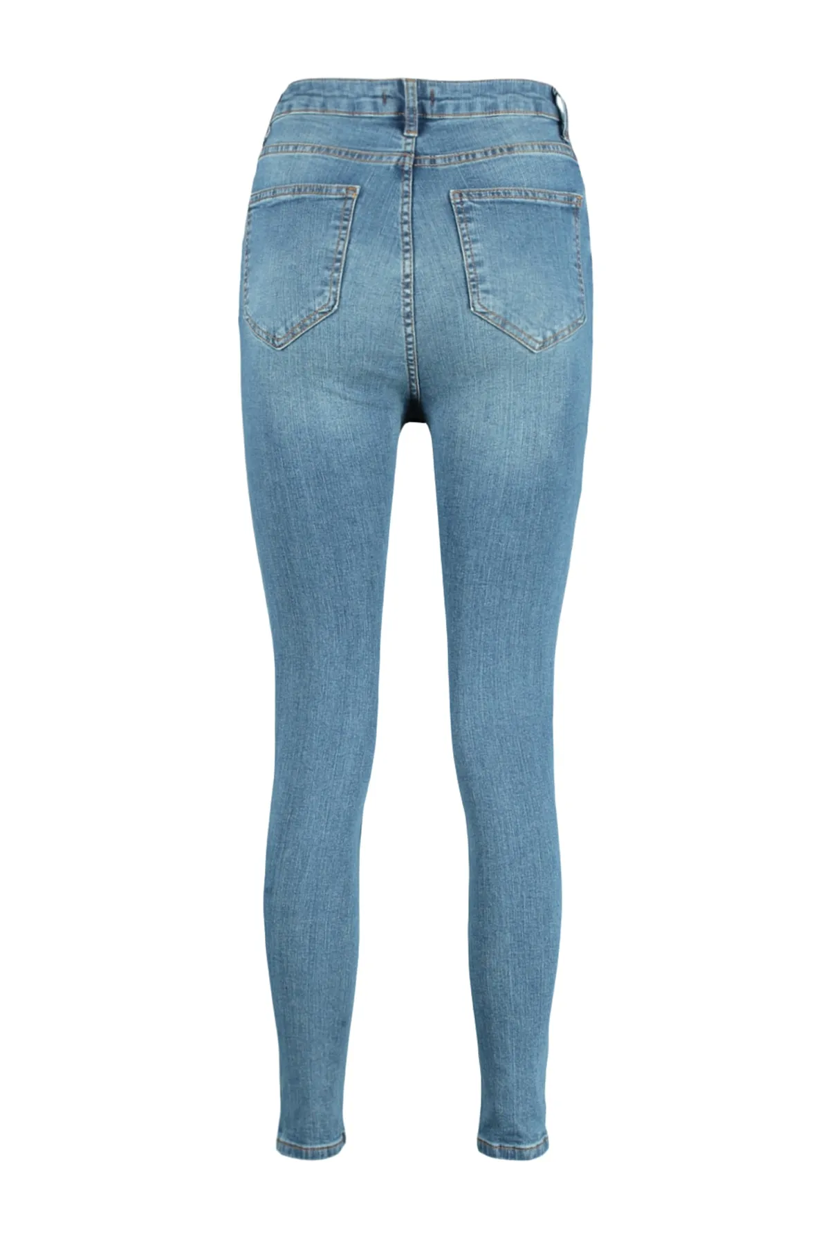 Trendyol Collection  Blaue Skinny Jeans mit hoher Taille TWOAW21JE0517