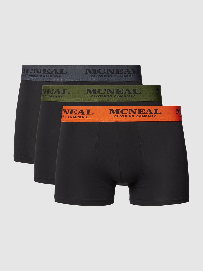 Trunks mit elastischem Logo-Bund im 3er-Pack in schwarz